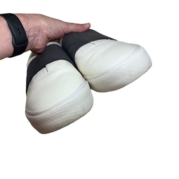 SeaVees Farris White Leather Slip-On Sneakers 12 Gray Contrast Band - Picture 8 of 11